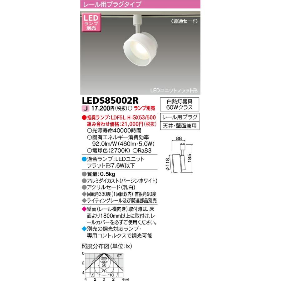 LEDS85002R 東芝 LEDスポットライト(ライティングレール用)