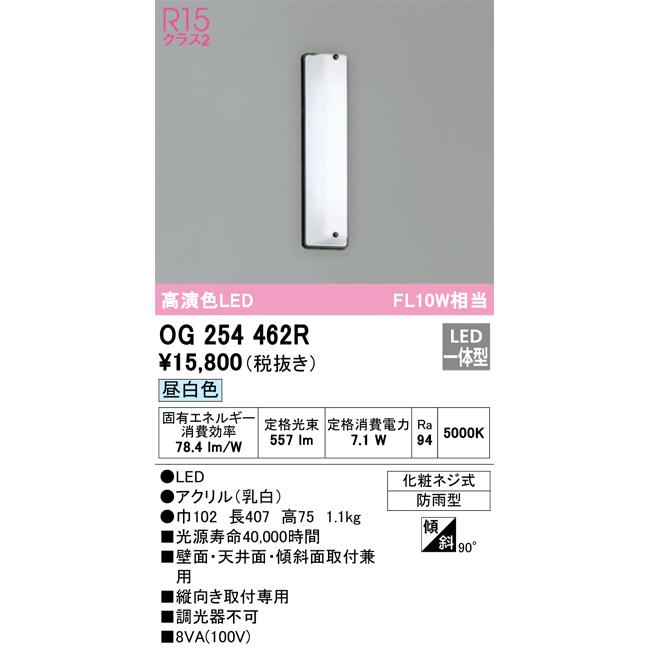 OG254462R オーデリック ポーチライト 昼白色【OG254462の後継機種