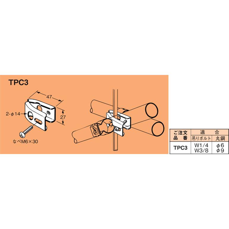 TPC3 ネグロス 二重天井用電線管支持金具(パイラッククリップ・SC