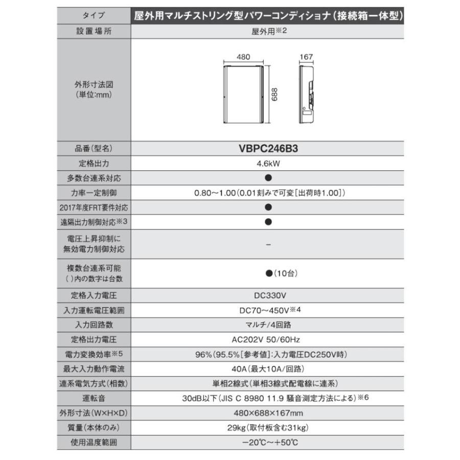 VBPC246B3 パナソニック 太陽光発電用パワーコンディショナー VBPC246B3 パナソニック 太陽光発電用パワーコンディショナー