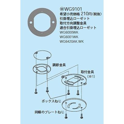 パナソニック　引掛ローゼット WG6420WKP 概要 - コンセント付引掛埋込ローゼット（ミルキーホワイト