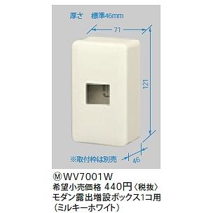 WV7001W パナソニック モダン薄型露出増設ボックス1コ用（ミルキー