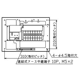YAG2308S テンパール工業 住宅用分電盤(扉なし、横一列タイプ 