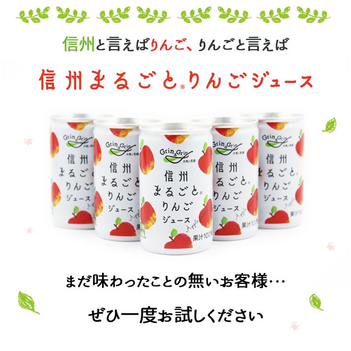 りんごジュース ストレート 缶 長野 100% 長野興農 信州まるごとりんごジュース お試し 160g/12本入｜naganokono-shop｜06