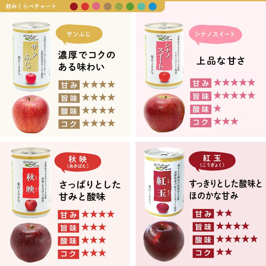 長野興農 りんごジュース ストレート 缶 長野 100% シナノスイート