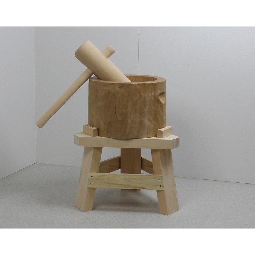 注目ブランド 餅つき 臼 杵 木製臼キネセット5合用 専用木台付き ５合用 臼と杵 餅つき機 餅つき道具 北海道 日本製 珍しい City Com Fr