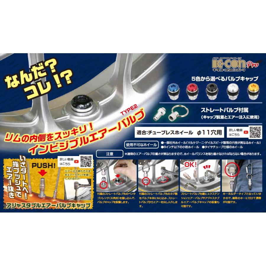 KITACO（キタコ） インビジブルエアーバルブ タイプ2 ブルー 0901