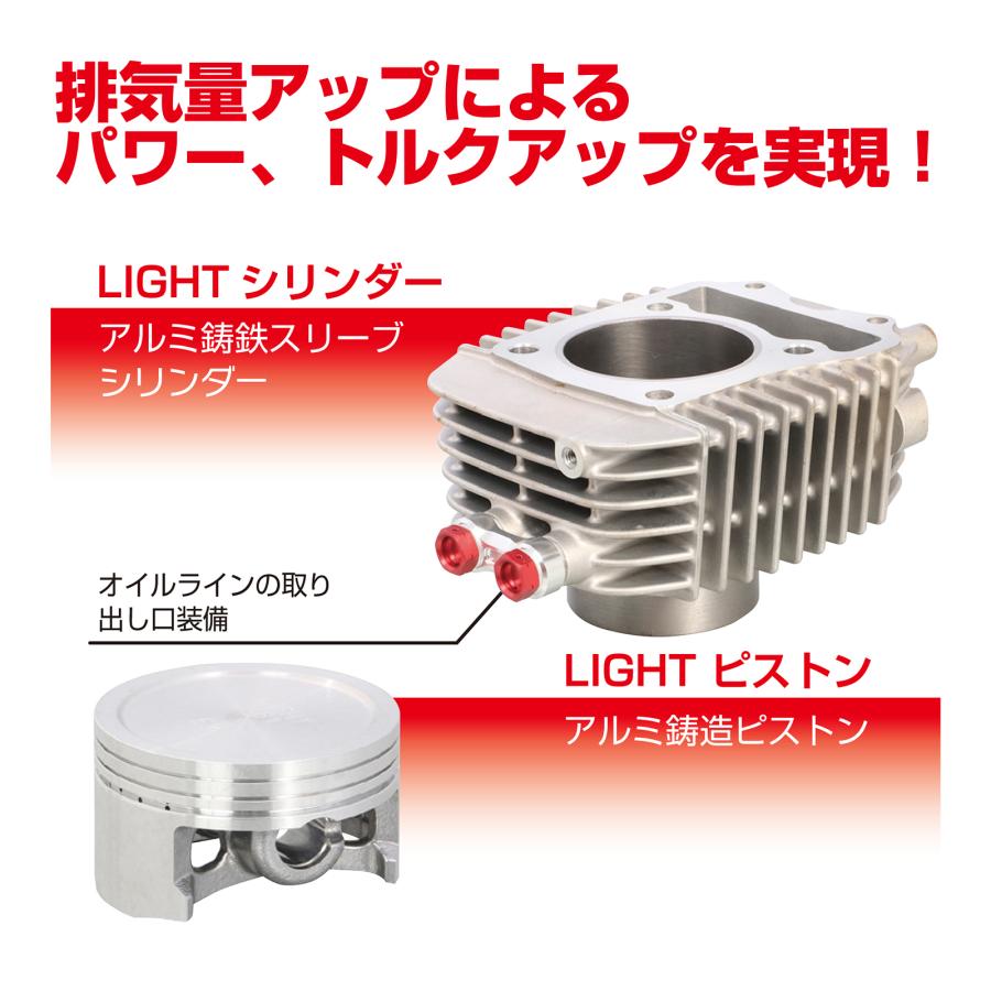 キタコ　１８１ｃｃ  ＬＩＧＨＴ  ボアアップＫＩＴ　シルバーシリンダー　グロム／モンキー１２５／ＣＴ１２５　２１２−１４４４２６０｜nagaoracing｜07