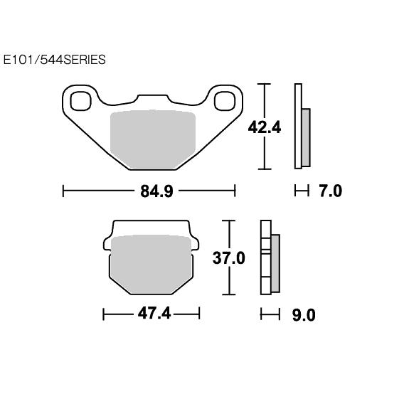 ＳＢＳ　ブレーキパッド　Ｅ１０１（５４４）　７７７−０１０１０００【パッケージレス】｜nagaoracing｜02