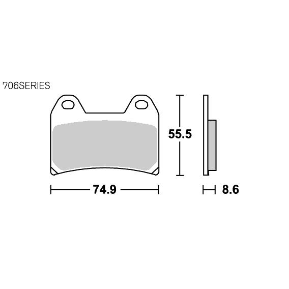 ＳＢＳ　ブレーキパッド　７０６ＤＣ　７７７−０７０６０８１【パッケージレス】｜nagaoracing｜02