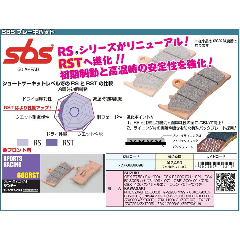 SBS ブレーキパッド 711RST 777−0711098