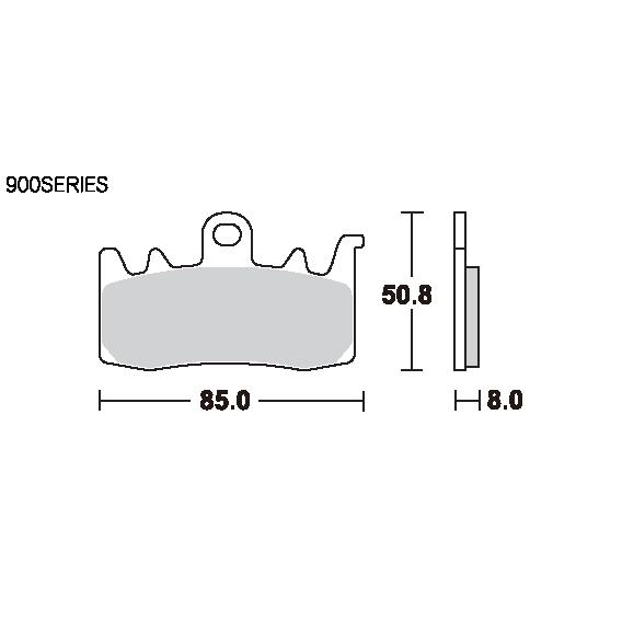 ＳＢＳ　ブレーキパッド　９００ＨＳ　７７７−０９０００２０【パッケージレス】｜nagaoracing｜02