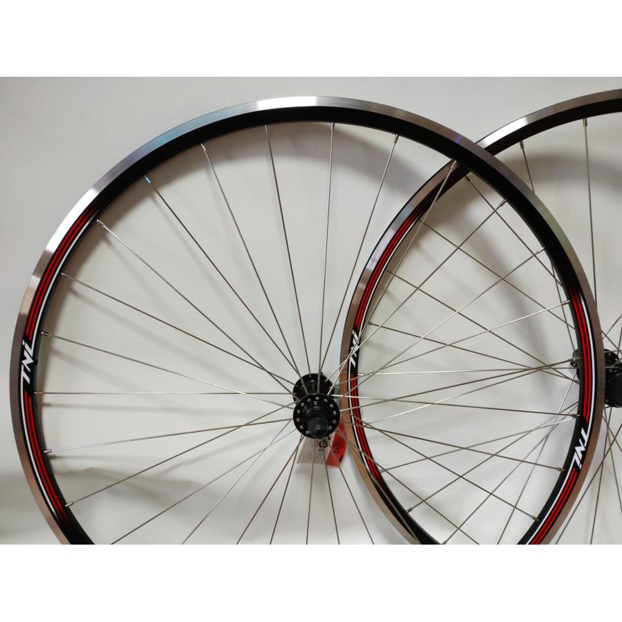 TNI AL300 手組ホイール 700C ブラック/レッド 10S TNI AL300 手組ホイール 700C ブラック/レッド 10S TNI AL300