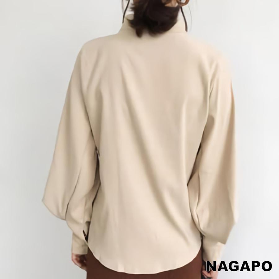 上品なブラウス　バルーンスリーブ長袖シャツ　ベージュ CELEN ブラウス シャツ 入学式 卒業式 「オフィスカジュアル/洗濯可