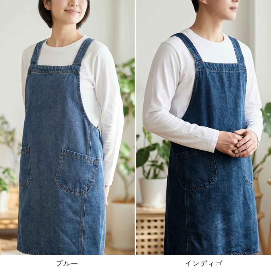 エプロン かぶるだけ デニムエプロン おしゃれ レディース メンズ
