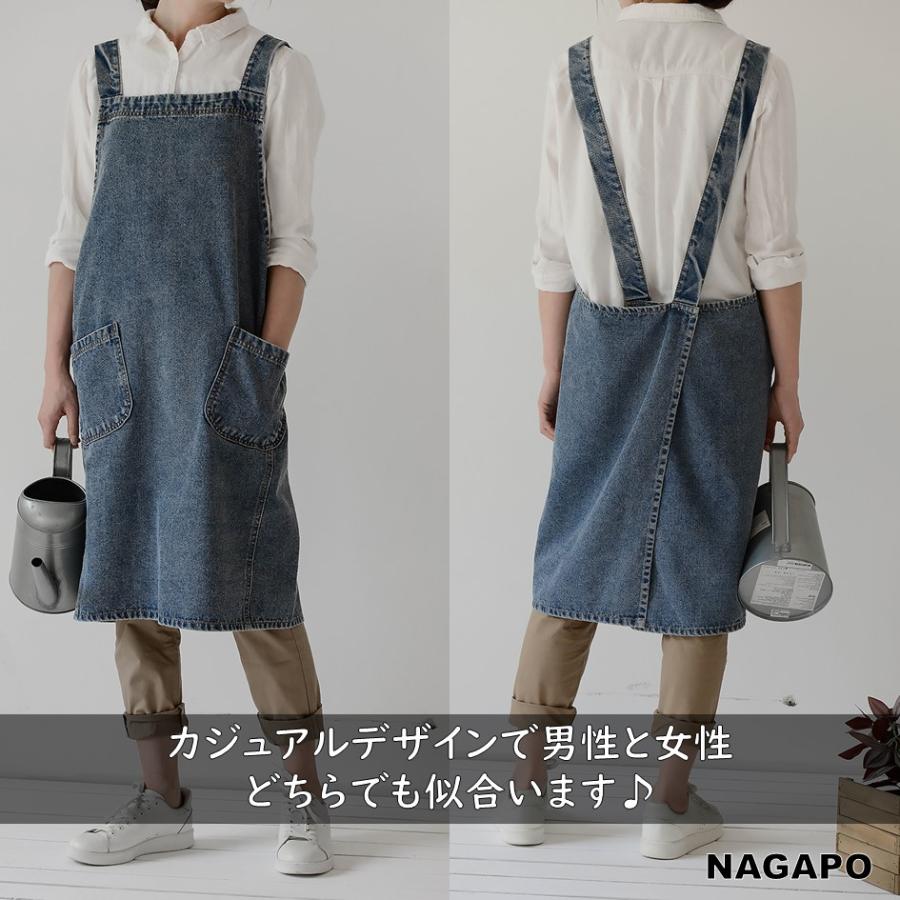 エプロン おしゃれ かぶるだけ デニムエプロン 大きいサイズ ワーク