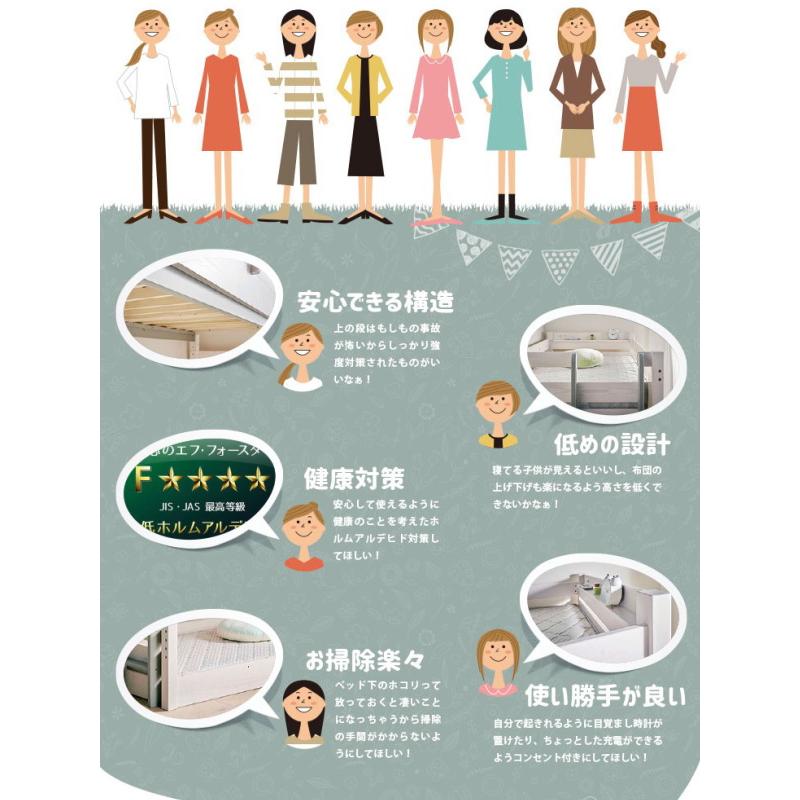 2段ベッド LBB ホワイトウォッシュ 高135cm 業務用 送料無料
