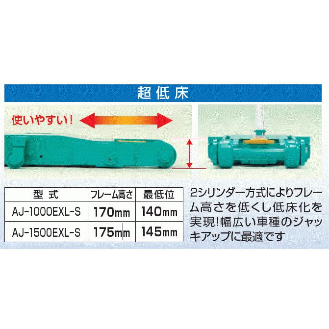 安全自動車 静音・低床エアーガレージジャッキ15t AJ-1500EXL-S 操作