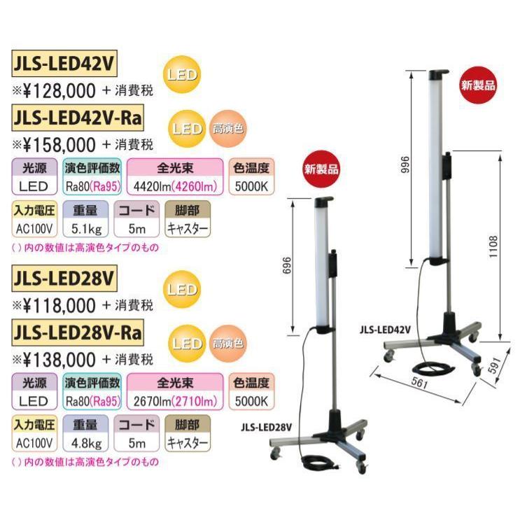 嵯峨電機工業 LEDライト 縦型 高演色タイプ JLS-LED28V-Ra 自立型 キャスター付 送料無料 SAGA_1