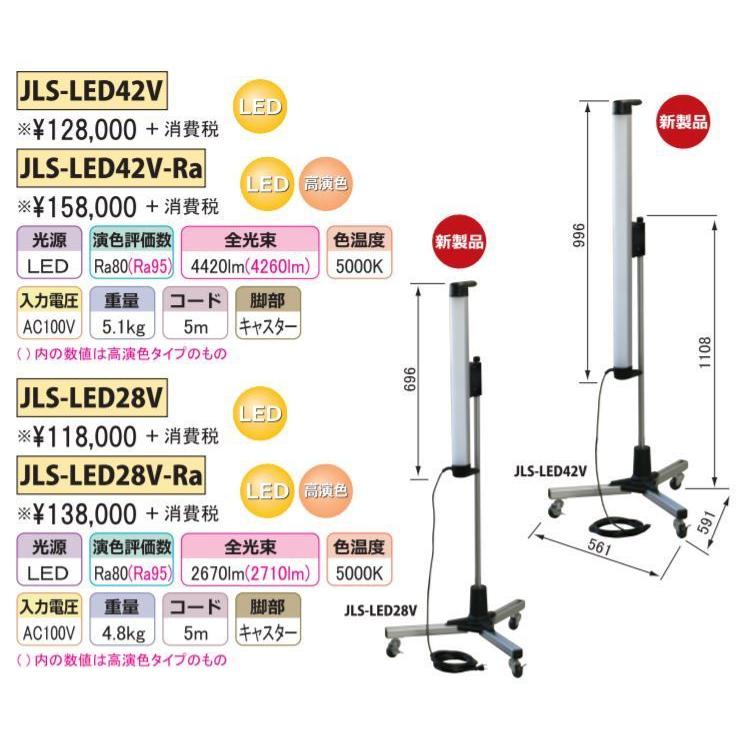 嵯峨電機工業 LEDライト 縦型タイプ JLS-LED28V 自立型 キャスター付 送料無料 SAGAの画像
