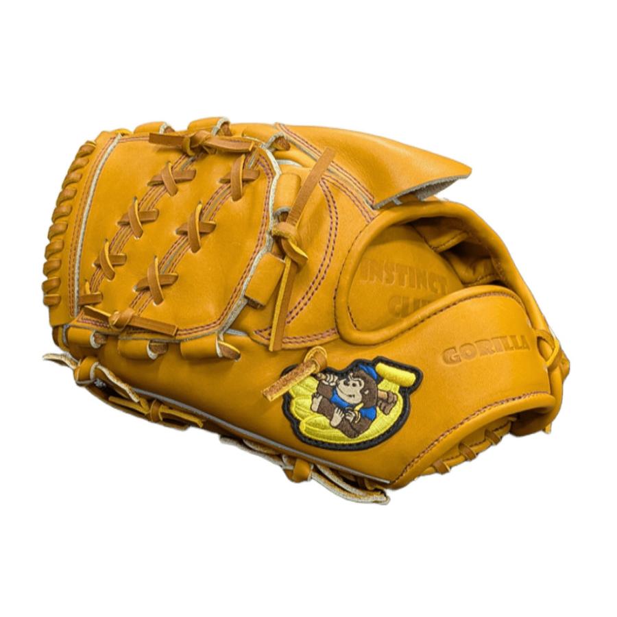 ごりら印の野球道具 硬式グローブ タン 左投 タテヨコ型 001 高校野球