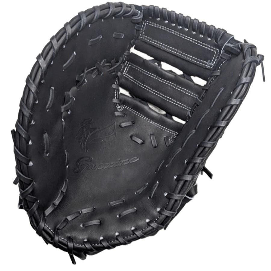 ジェニュイン 硬式ファーストミット ブラック 中型 左投 高校野球対応