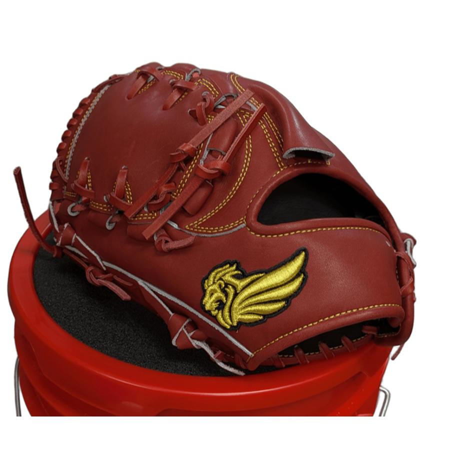 ジェニュイン 硬式グローブ ピッチャー用 ワイン 約30cm 左投 高校