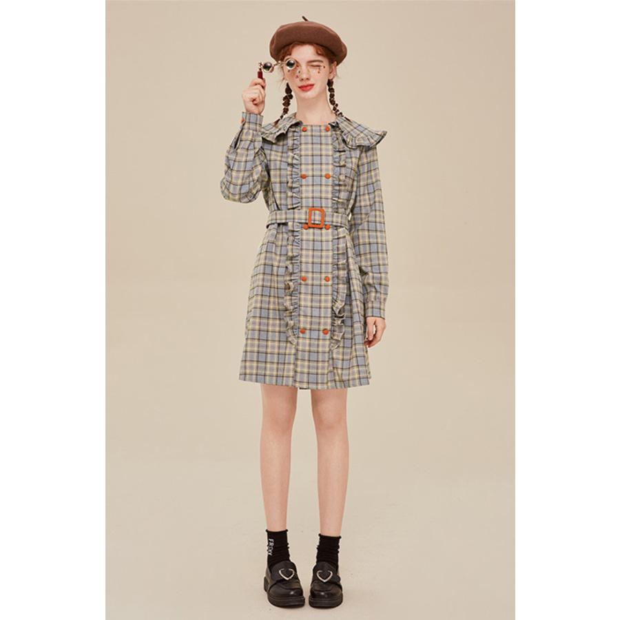 最愛 山ガール ガーリー ワンピース 前ボタン チェック ガーリーワンピ 大人カワイイガーリーワンピ ガーリー系 通勤 脚長効果 膝丈 スイート クラシカルガーリー ワンピース チュニック Gfdesign Co Za