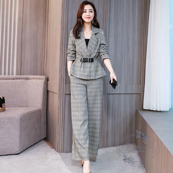 直送便 パンツスーツ レディース フォーマル グレンチェック セットアップ パンツ きれいめ お呼ばれ 通勤服 オフィス 大きいサイズ ウエストマーク ヘルシ価格 Goparis Fr