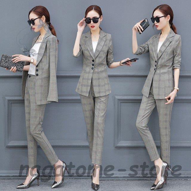 パンツスーツ レディース おしゃれ セットアップ グレンチェック スーツ レディース 大きいサイズ 3l 通勤服 オフィス 代 30代 40代 Hl0902 Koi147 永留幹也 通販 Yahoo ショッピング