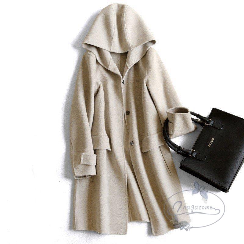 チェスターコート ロングコート トレンチコート レディース フード付き 大きいサイズ Aライン 秋 冬 新作 グレー カーキ 美品 84 Off