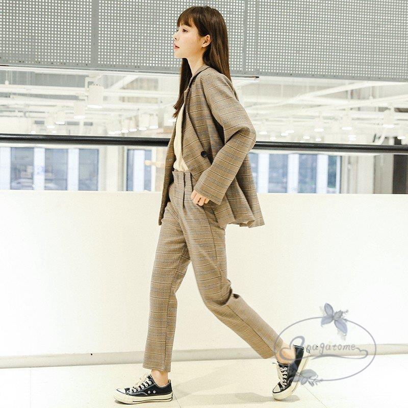 グレンチェック スーツセット レディース セットアップ 上下セット チェック柄 スカート パンツ ジャケット 通勤服 オフィス カジュアル 春 秋 冬 Hl0902 Koi84 永留幹也 通販 Yahoo ショッピング