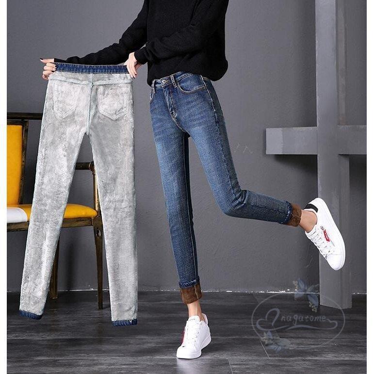 デニムパンツ レディース ジーパン Gパン ハイウエスト パンツ ジーンズ 裏起毛 ストレッチパンツ デニム ロンパン 九分丈 2色 冬着 Jiangs0211 Crnzk134 永留幹也 通販 Yahoo ショッピング