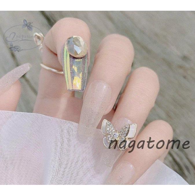 ネイル ネイルシール パーツ デコパーツ 蝶々 バタフライ 立体的 ビジュー リング 春ネイル キラキラ 期間限定特価品 高見え シルバー ゴールド