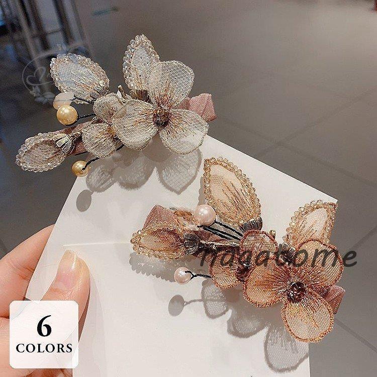 ヘアアクセサリー バレッタ 小さめバレッタ 髪飾り お花 フラワーモチーフ パール ピンク グレー 上品 大人 きれいめ 和風 浴衣 Ng0714 Gg762 永留幹也 通販 Yahoo ショッピング