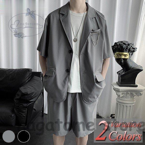 セットアップ メンズ 半袖 夏 大きいサイズ スウェット 限定品 ジャージ パーカー 上下セット フード付き ジップアップ プルオーバー ハーフパンツ