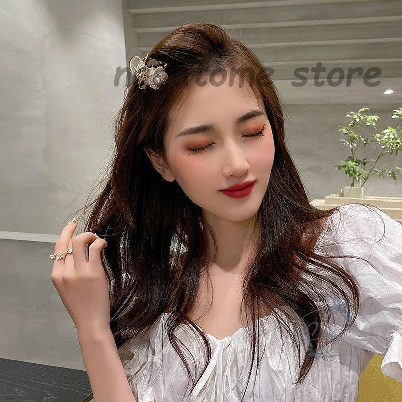 ヘアクリップ アクセサリー ジュエリー アクセ ヘアアクセ ヘアクリップ カメリア 花 ヘアアレンジ ビジュー ホワイト ブラックフェミニン 可愛い :ng820-gmzh451:永留幹也 通販 *ヘアクリップ カメリア バナナクリップ フォーマル シンプル 花