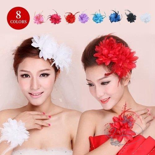 髪飾り 2way ヘッドドレス ヘアアクセサリー ヘアゴム コサージュ 羽根 羽 パーティードレス ダンス 衣装 ベリーダンス 社交ダンス 結婚式 卒業式 Nt0109 Sixw14 永留幹也 通販 Yahoo ショッピング
