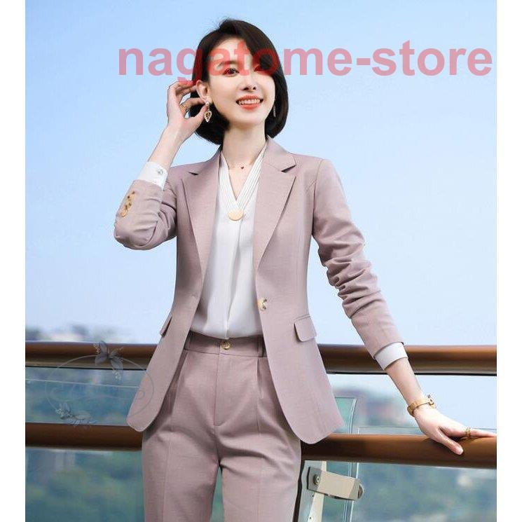 早割クーポン パンツスーツ リクルートスーツレディース 2点セット ビジネス 細身シルエット フォーマル 1つボタン 就活 面接 オフィス 通勤 Ol 事務服 着痩せ 結婚式 Plannerce Ir