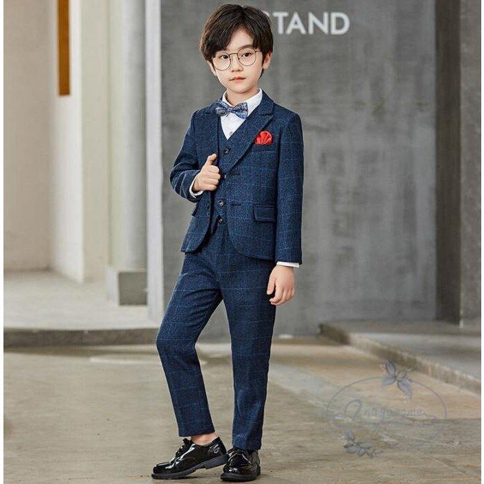 キッズスーツ タキシードスーツ 男の子スーツ 子ども チェック柄 おしゃれ 5点セット 子供服 司会者 入学式 発表会 結婚式 演出会 ピアノ 成人式 裏起毛 冬服 タキシード サイズ 1 Ilgaimportadora Com