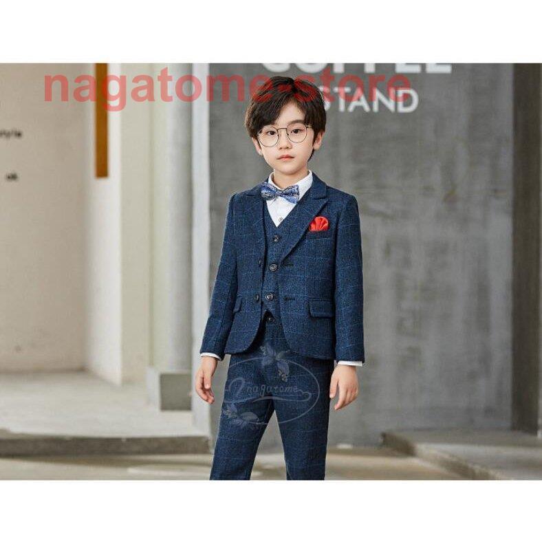 キッズスーツ タキシードスーツ 男の子スーツ 子ども チェック柄 おしゃれ 5点セット 子供服 司会者 入学式 発表会 結婚式 演出会 ピアノ 成人式 裏起毛 冬服 タキシード サイズ 140 Ilgaimportadora Com