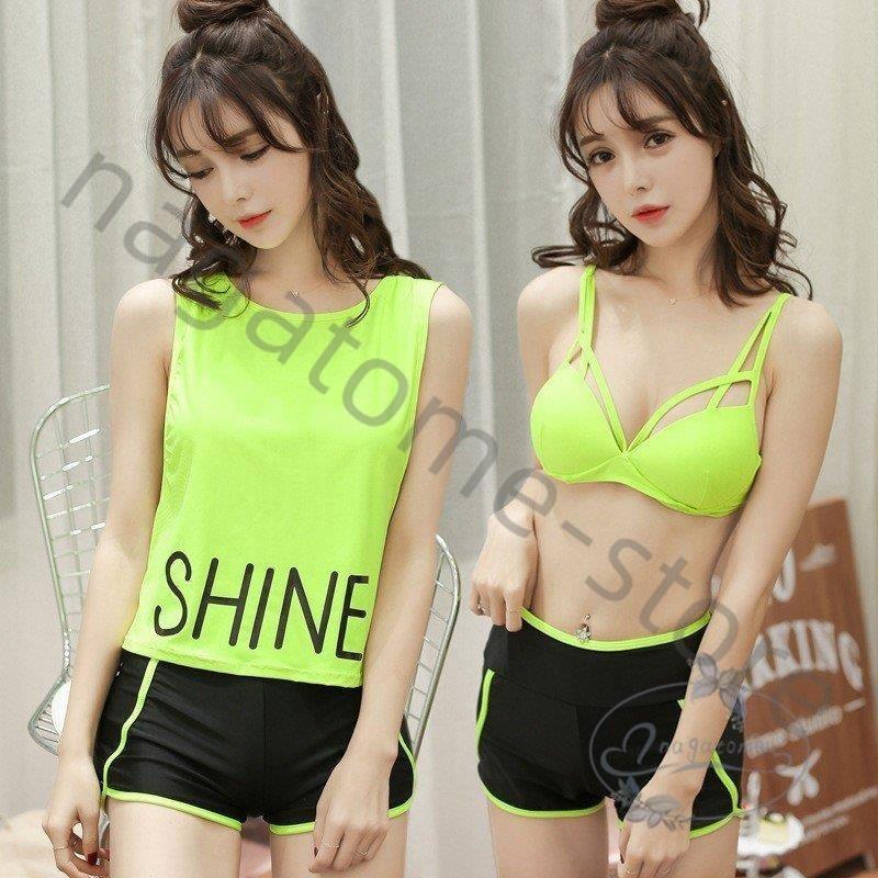 手数料安い 水着 女性用 水泳 紫外線カット セパレート スイムウェア 可愛い 水着 ファッション 韓国風 レディース 3点セット水着 ビキニ タンキニ 体型カバー ワンピース サイズ L Www We Job Com