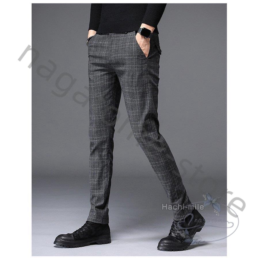 ビジネスパンツ メンズ 夏 テーパードパンツ チェック柄パンツ おしゃれ カジュアル 秋物 フォマール 春 薄手 公式ショップ