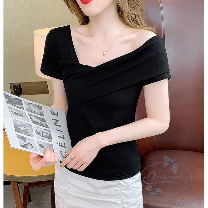 レディースファッション 暖色系 トップス レディース 夏 カジュアル 新作 夏服 夏コーデ カットソー Tシャツ ワンショル 斜めカット半袖 エレガント 大人可愛い シンプル きれいめカジュアル Lp0njgxfhz Boulevardrestaurants Com