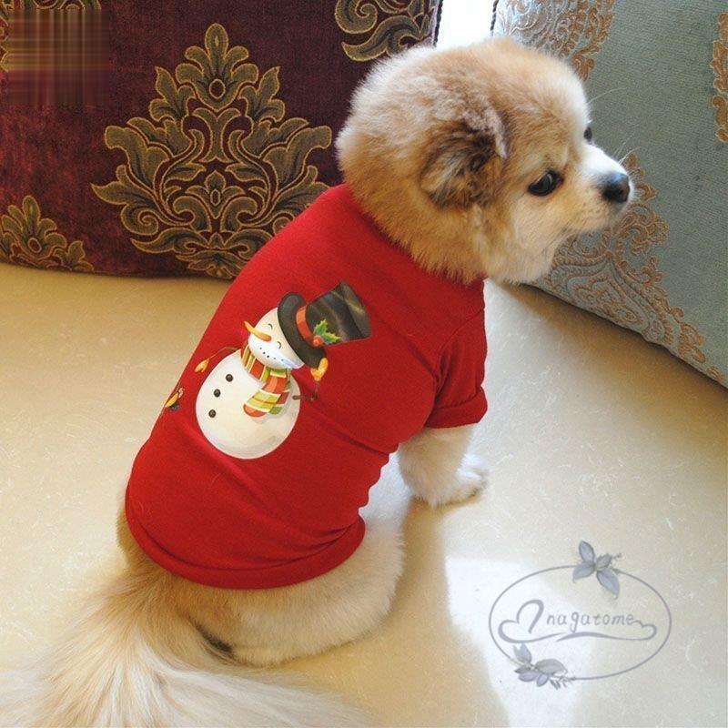 ペット服 Tシャツ 犬 猫 雪だるま お散歩 お出掛け ドッグウエア キャットウエア クリスマス おしゃれ レッド 半袖 プルオーバー イラスト プリ Nt1119 Crsd586 永留幹也 通販 Yahoo ショッピング