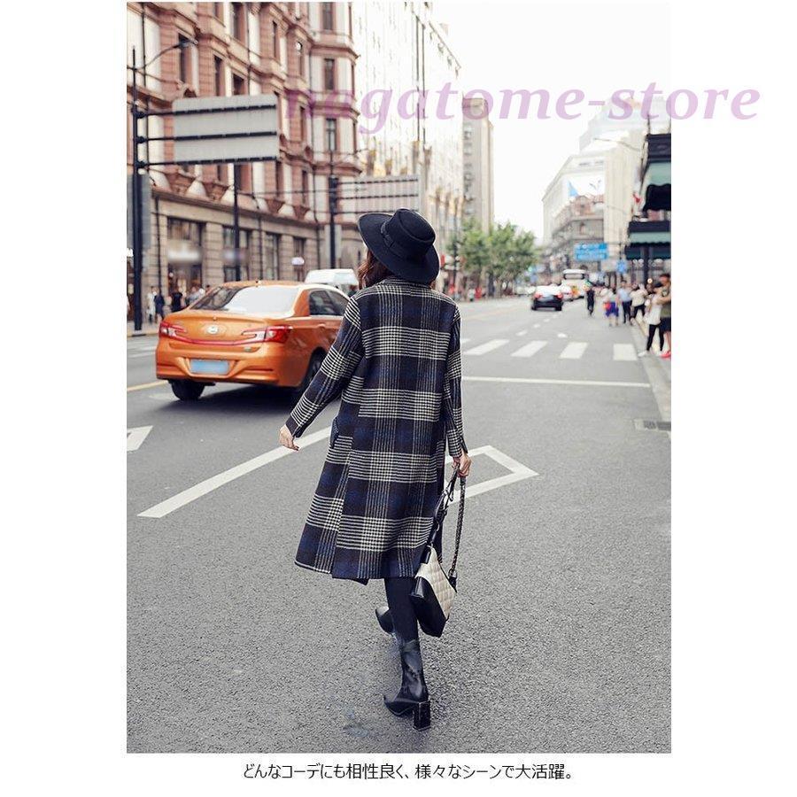 最愛 チェスターコート レディース ロング丈 チェック柄 長袖 アウター オシャレ 秋 冬 春 秋冬新作 チェスターコート サイズ 2xl