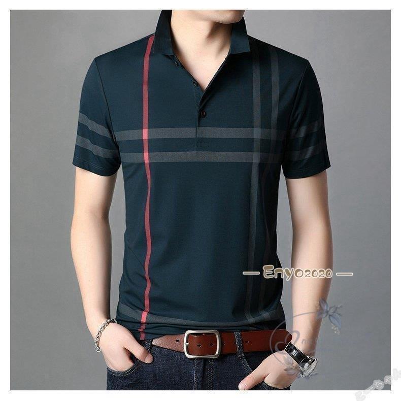 ポロシャツ メンズ 半袖 チェック 涼しい 上品 カジュアル シャツ 夏物 ゴルフウェア トップス 30代 40代 人気 大人 サラリーマン 出勤 新品 送料無料