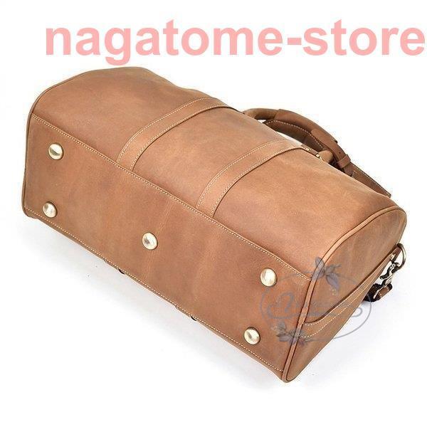 新しい 旅行 ブラウン トラベルバング 小旅行 手提げ鞄 レザー 旅行鞄 メンズ 耐久 本革 ボストンバッグ 出張 ゴルフ鞄 機内持ち込み 45cm 底鋲付き ボストンバッグ 色 カラー2 Morrismonument Com