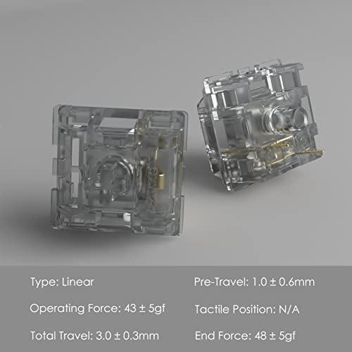 安心のアフターケア Akko (アコ) キーボードスイッチ CS Crystal Silver(クリスタルシルバー)スイッチ メカニカルキーボード用 3ピン 43gf リ
