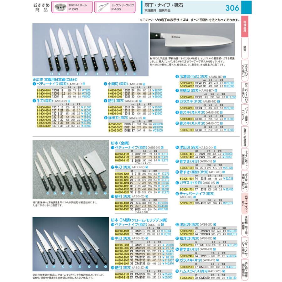 正広 本職用日本鋼 ガラスキ １３０２４ １８cmの画像